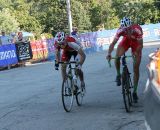 Two riders sprint to the finish. © Cyclocross Magazine