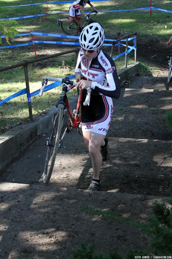 A rider from MIT tackles the stairs. © Keith Hower