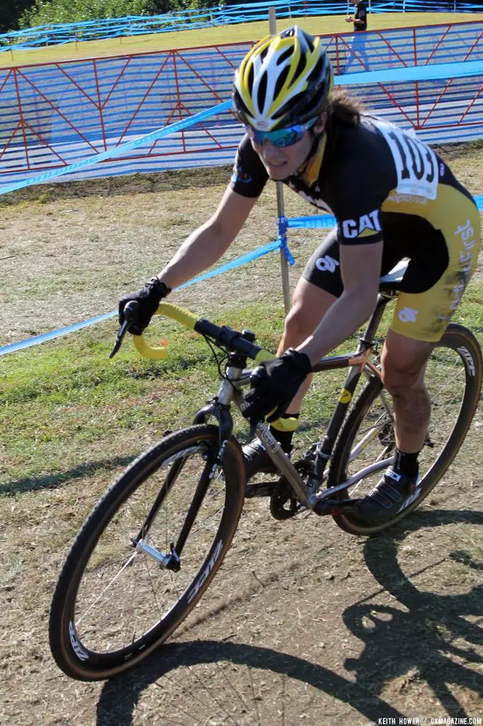 A rider takes one of the faster corners on course. © Keith Hower