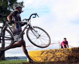 Swiss champ Heule approaches the barriers. Photo by Robbie Carver