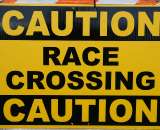 Perhaps it should also warn racers about the run-up?  by Janet Hill