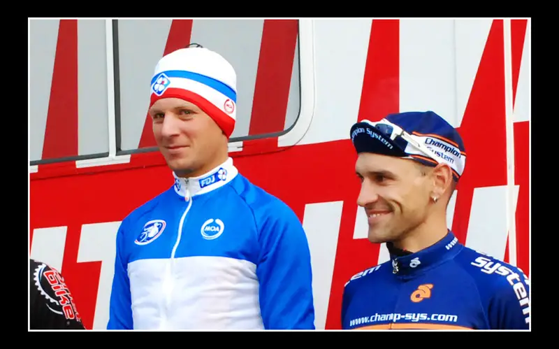 Francis Mourey (l) stands atop his second US podium this year. © Suzanne Marie