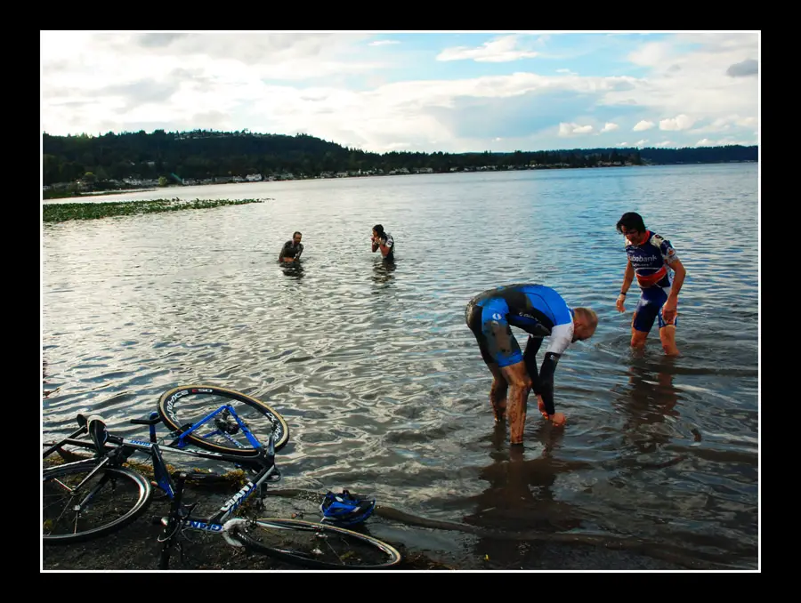 Nearby water provided ways to cleanse body and bike. © Suzann Marie