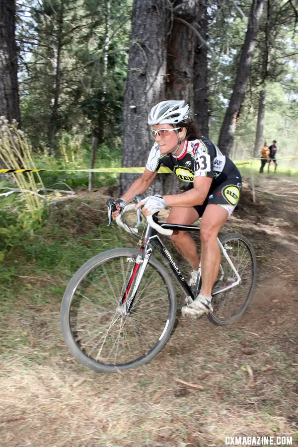 Gaertner, after finishing third and securing the Raleigh contract, would not regret her last-minute decision to come to the Raleigh Midsummer Night cyclocross race. © Cyclocross Magazine