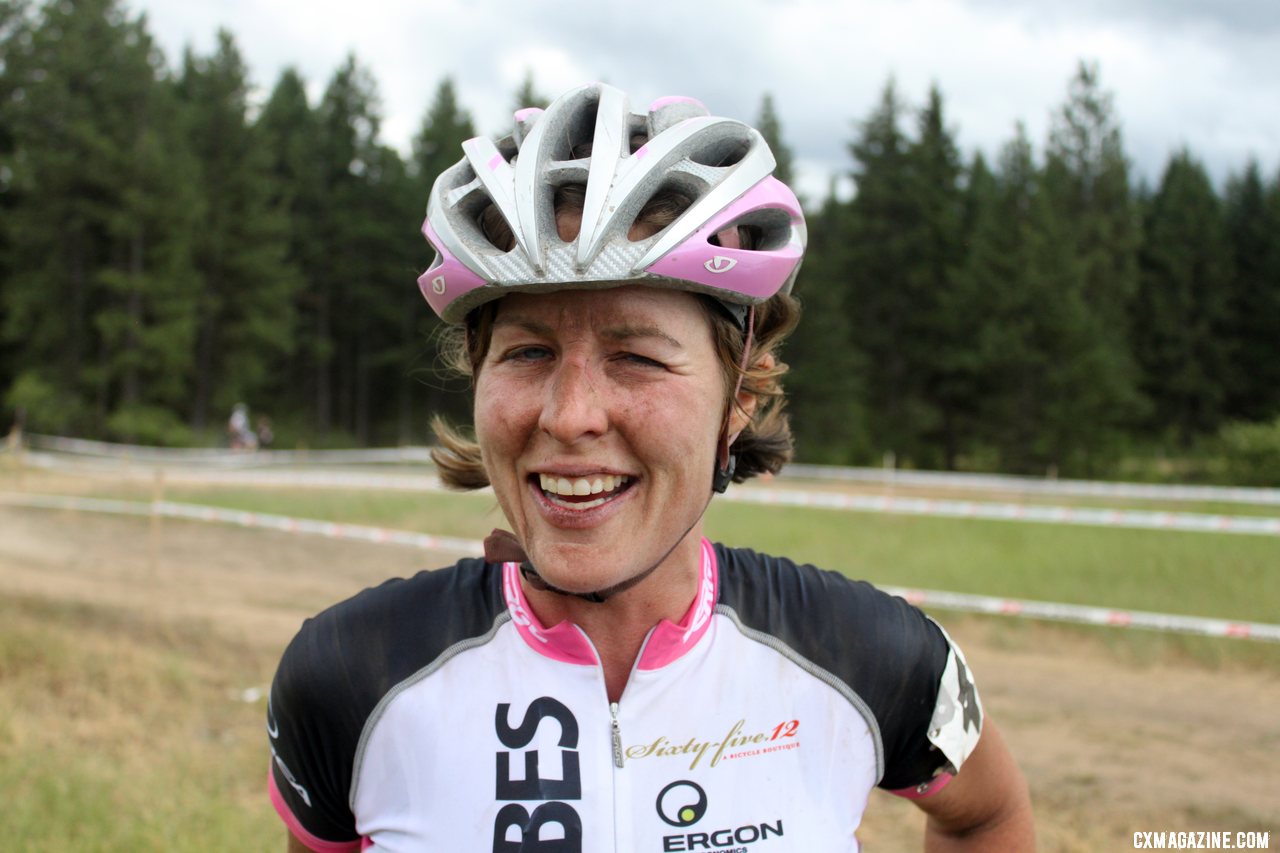 A $1500 payday brings a smile to Sherwin\'s face. Raleigh Midsummer Night cyclocross race. © Cyclocross Magazine