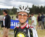 Jenni Gaertner from Idaho finished fifth and was all smiles after realizing she likely won the Raleigh bikes and travel money. © Cyclocross Magazine