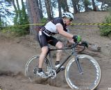 Stevenson floats the downhill. Raleigh Midsummer Night cyclocross race. © Cyclocross Magazine