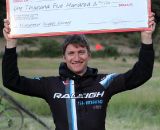 Russel Stevenson wins cash and a pro contract at the Raleigh Midsummer Night cyclocross race. © Cyclocross Magazine
