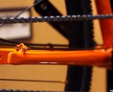Spare spokes are included as a chainstay protector on the Furley and Roper steel singlespeed bikes. © Cyclocross Magazine