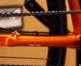 Spare spokes are included as a chainstay protector on the Furley and Roper steel singlespeed bikes. © Cyclocross Magazine Spare spokes are included as a chainstay protector on the Furley and Roper steel singlespeed bikes. © Cyclocross Magazine