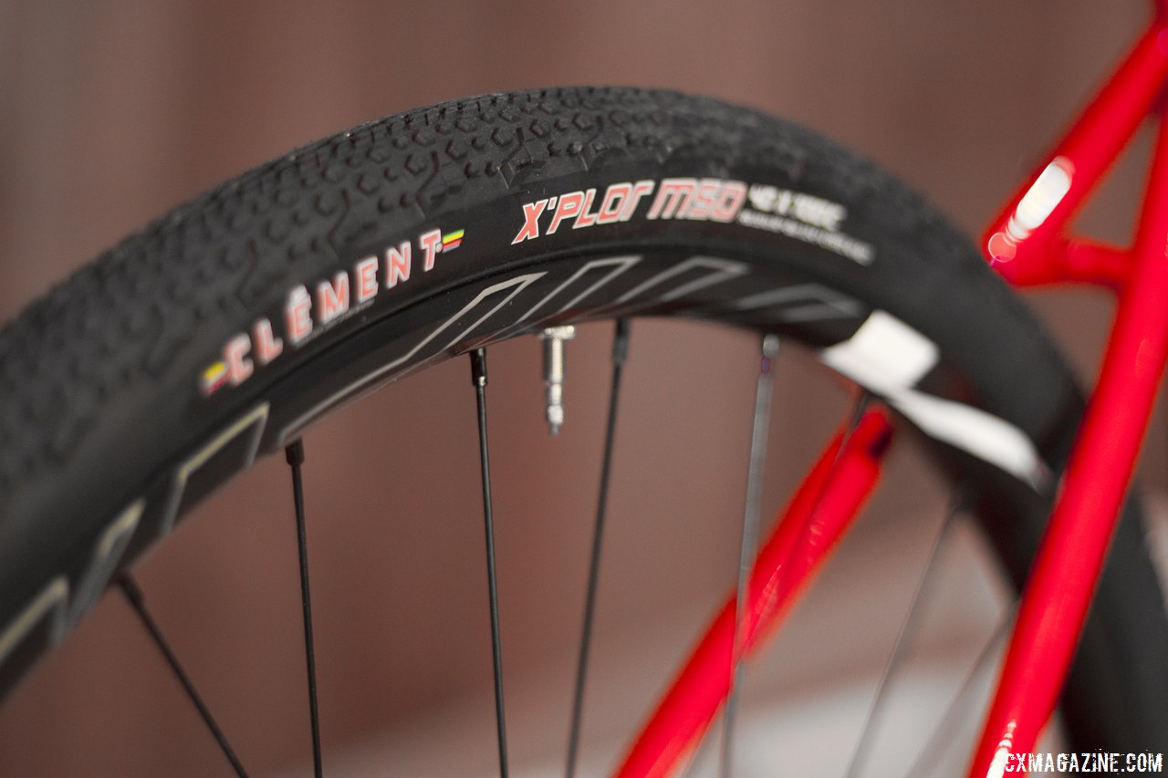 Clement X\'Plor MSO 40c tires fit with clearance for mud on the Raleigh Tamland 2. © Cyclocross Magazine