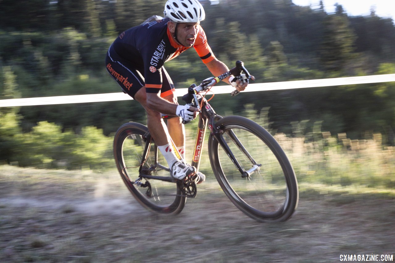 Jared Nieter raced to finish as the first qualifier for the Raleigh contract prize. 2013 Raleigh Midsummer Night\'s race. © Cyclocross Magazine