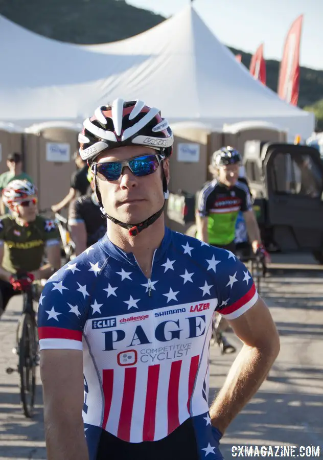 Jonathan Page shows off his fourth Elite Men\'s National Championship jersey. © Cyclocross Magazine