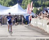 Mani winning in front her sponsors and fans. 2013 Raleigh Midsummer Night's cyclocross race. © Cathy Fegan-Kim