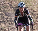 Rebecca Gross storming over the bumpy terrain at Raleigh Midsummer Night's Cross. © Cyclocross Magazine