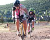 Amanda Carey leads Caroline Mani in Raleigh Midsummer Night's Cross. © Cyclocross Magazine