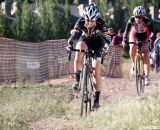 Charging to stay away from Kathy Sherwin at Raleigh Midsummer Night's Cross. © Cyclocross Magazine