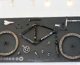 A Rapha-Focus team cyclocross bike artfully disassembled. © Cyclocross Magazine