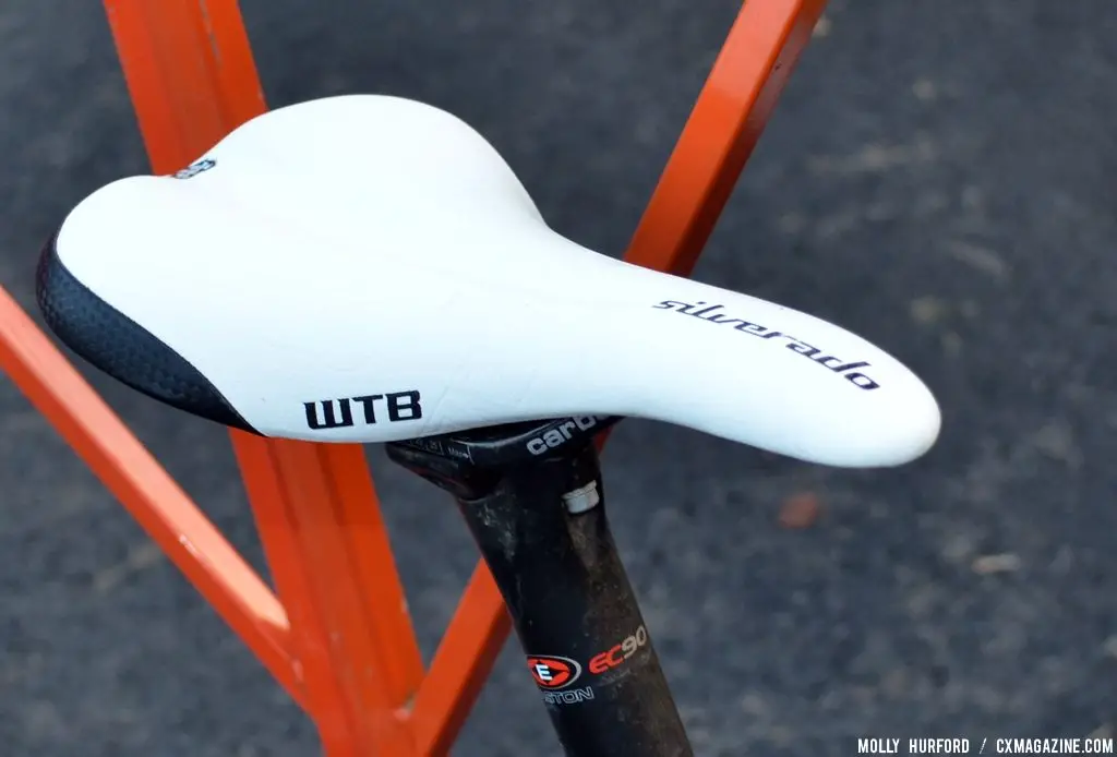 WTB Silverado saddle, with carbon rails support Gagne\'s remounts. © Cyclocross Magazine