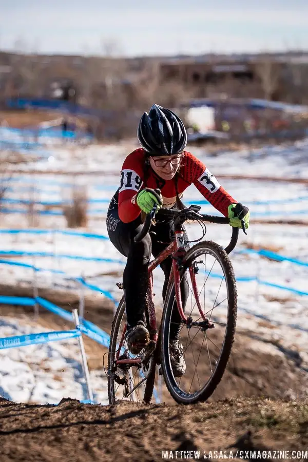 Brittlee Bowman in the women\'s 30-34 race at USA Cycling National Championships of Cyclocross. © Matt Lasala