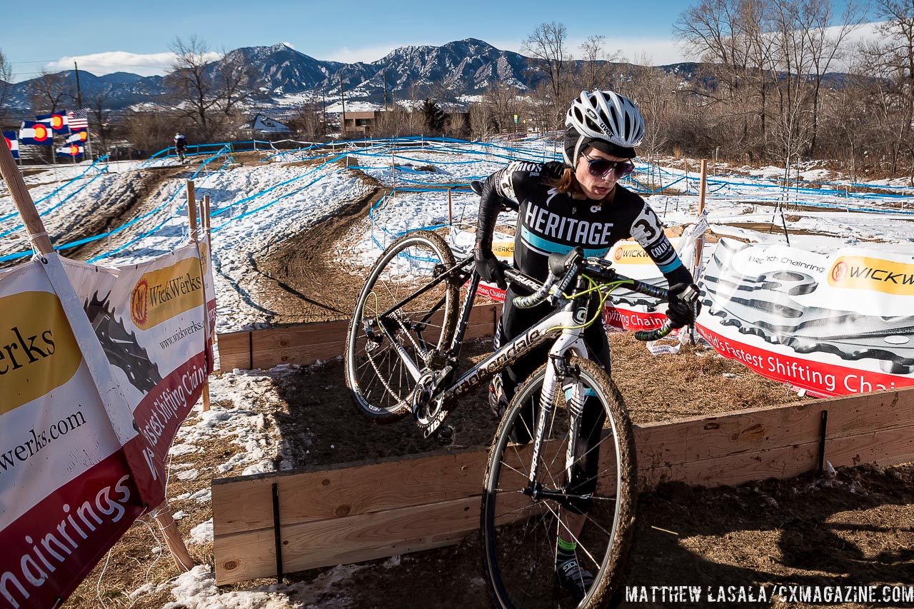 Lindsay Knight in the women\'s 30-34 race at USA Cycling National Championships of Cyclocross. © Matt Lasala