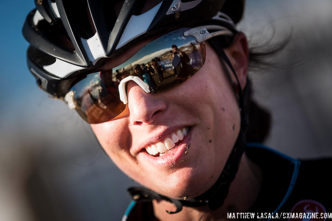 Rebecca Gross post-race in the women\'s 30-34 race at USA Cycling National Championships of Cyclocross. © Matt Lasala