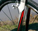 The Conquest&#039;s carbon fork, adorned with Kore Race+ cantilever brakes ? Gork Barrette