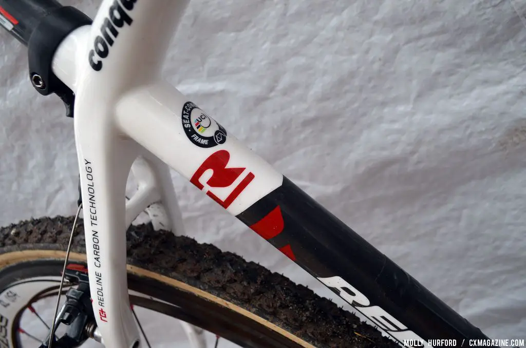 Close up of the new Redline graphics.  © Cyclocross Magazine