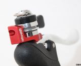 A simple, machined bolt-on mount adds a shifter to a Tektro brake lever.  © Cyclocross Magazine