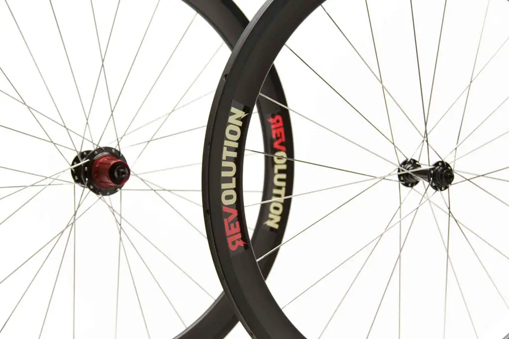 Revolution Wheelworks Rev-50X carbon tubular wheels.