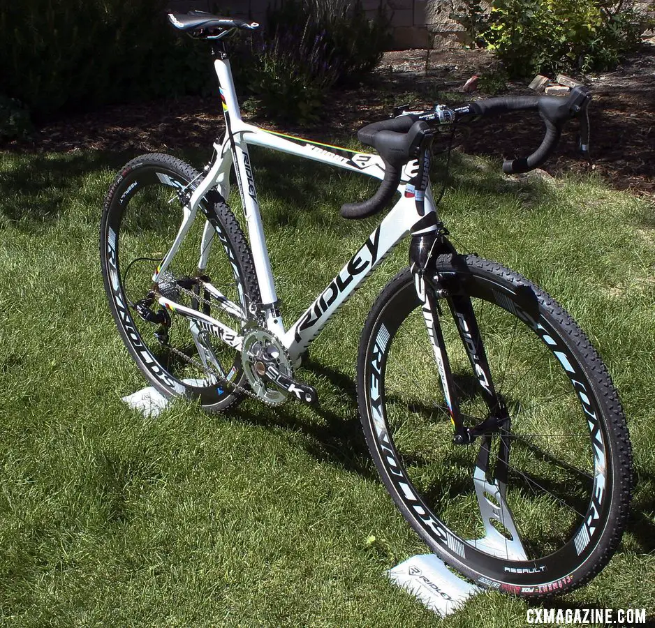 The2013 Ridley X-Night top-of-the-line carbon cyclocross bike with an integrated seatmast. ©Cyclocross Magazine