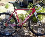 The 2013 Ridley X-Fire cross bike in Hot Tomale red and mechnical disc brakes.  ©Cyclocross Magazine