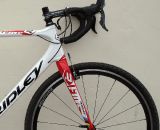 The new 2012 Ridley X-Fire PressFit 30 cyclocross bike has a tapered 1.5 inch steerer and a chatter-resistant fork with excellent brake pad and mud clearance. © Cyclocross Magazine The new 2012 Ridley X-Fire PressFit 30 cyclocross bike has a tapered 1.5 inch steerer and a chatter-resistant fork. © Cyclocross Magazine