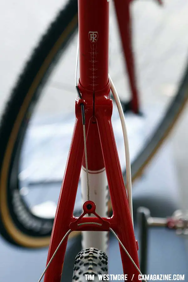 The rear brake cable has the classic Ritchey minimalistic cable guide. © Tim Westmore / Cyclocross Magazine