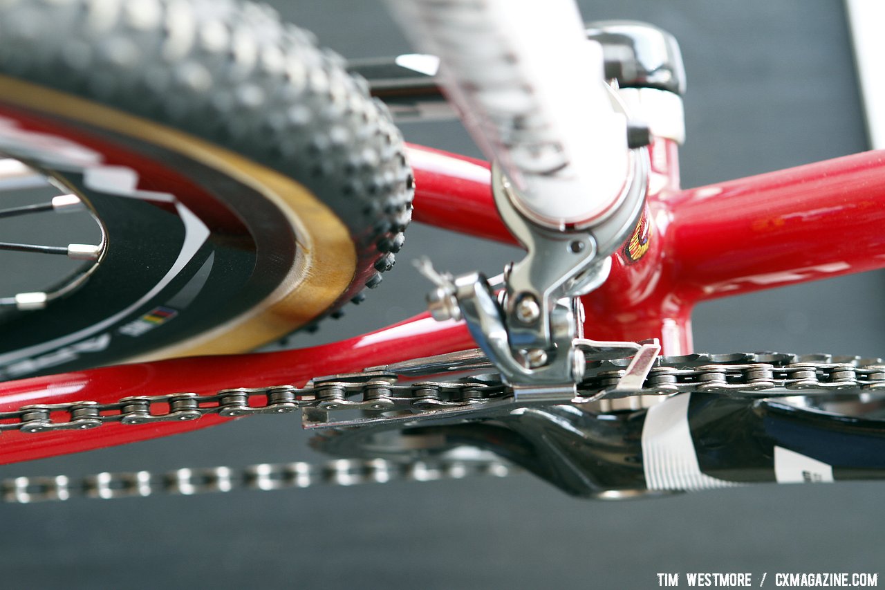 The steel Ritchey Swiss Cross has generous mud clearance with its bridgeless chainstays. © Tim Westmore / Cyclocross Magazine