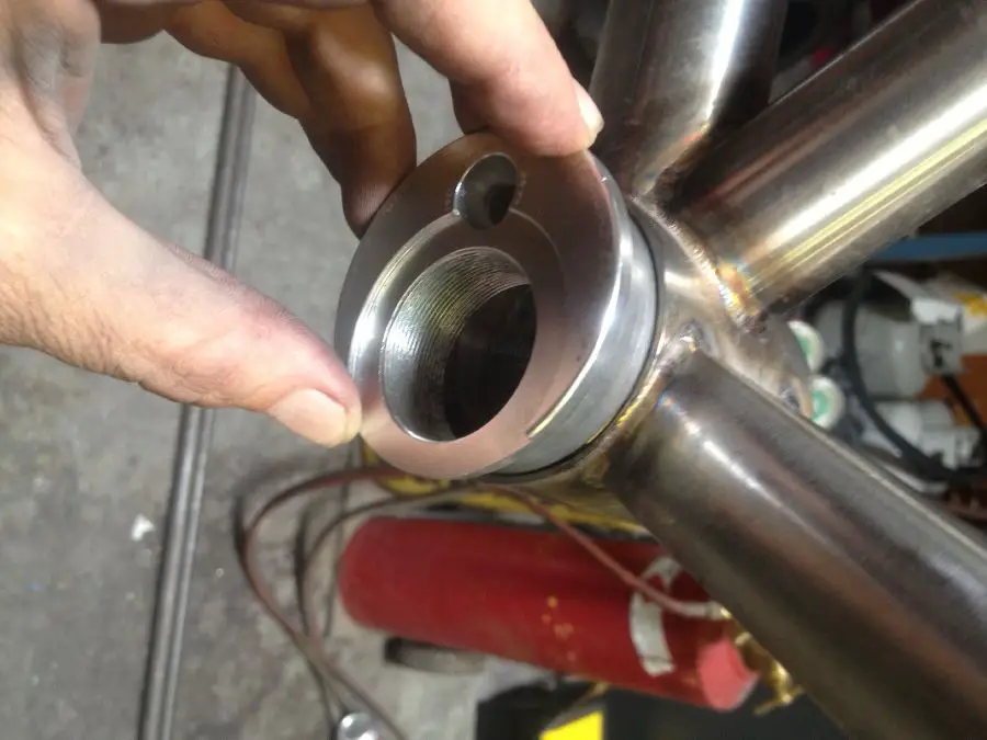 A closer look at the Eccentric Niner EBB bottom bracket. © Dave Lieberman