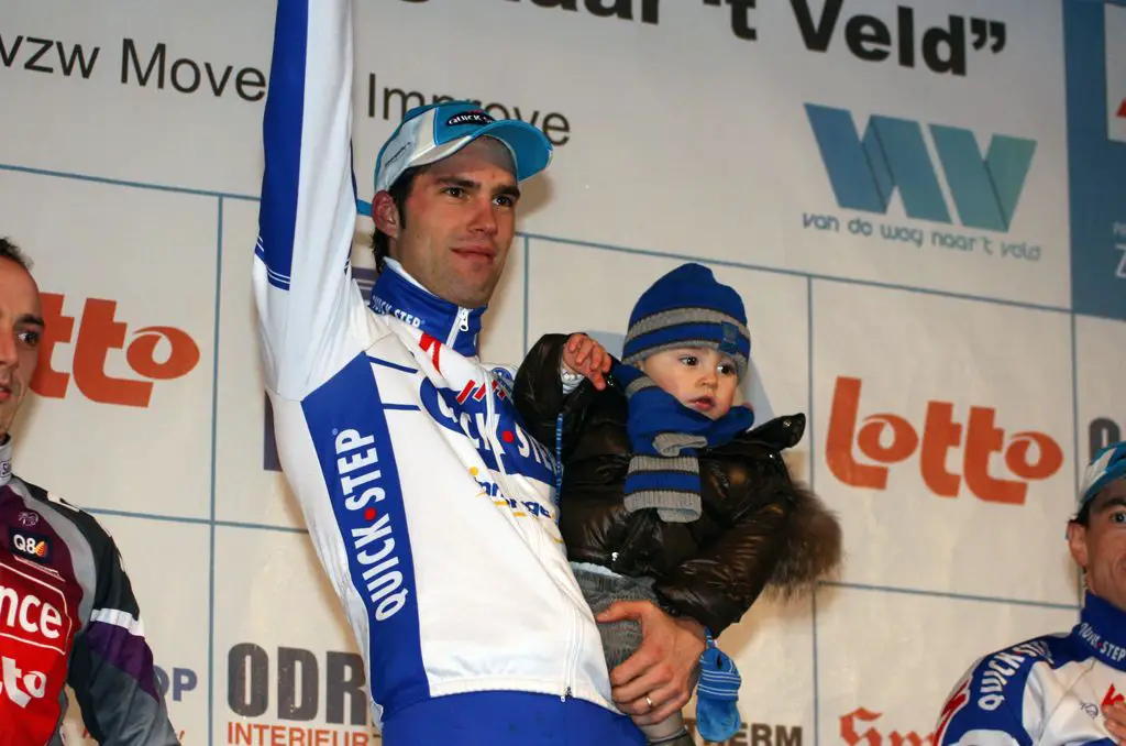 Wynants shares the podium with his son. ? Bart Hazen