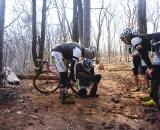 Matt Roy converts a bike to singlespeed after the derailleur broke off.? Natalia McKittrick