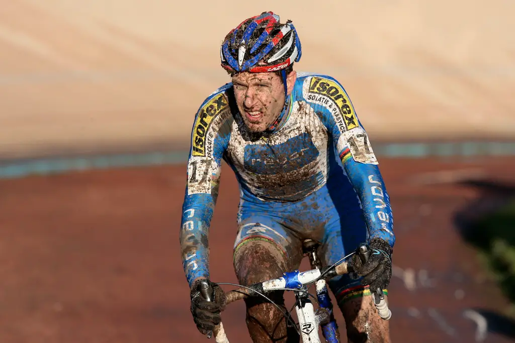 Erwin Vervecken leading the 2009 Roubaix World Cup. by Joe Sales