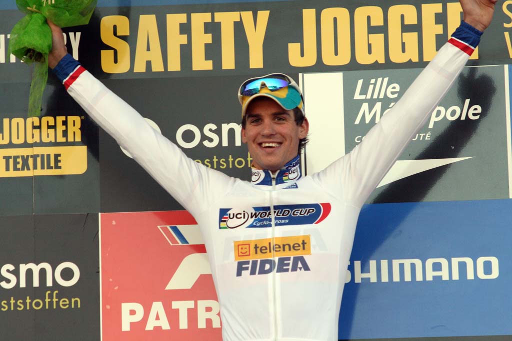 With his win in Roubaix, Zdenek Stybar takes over the World Cup lead. ? Bart Hazen