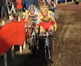 Klaas Vantornout and Bart Wellens lead group through the mud. ? Bart Hazen