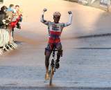 Stybar rolls across the line for the victory in Roubaix.