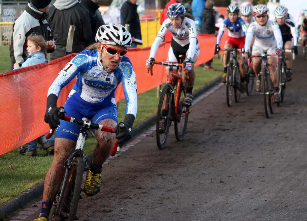 Amy Dombroski took her new Luna kit to 14th in Roubaix. ? Bart Hazen