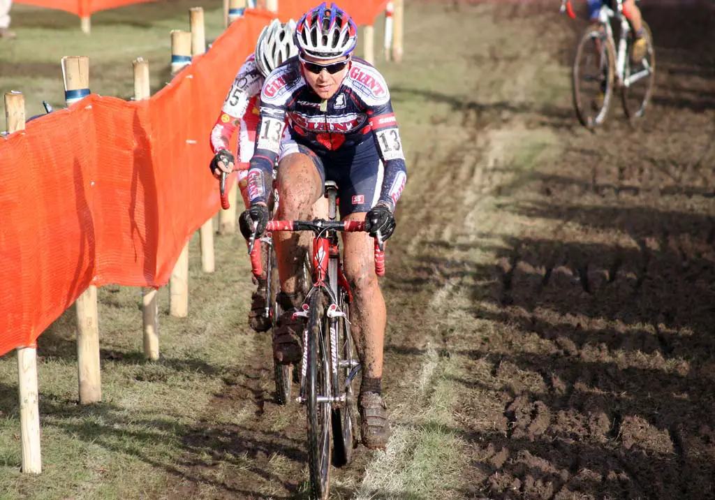 Meredith Miller pushes through the mud. ? Bart Hazen