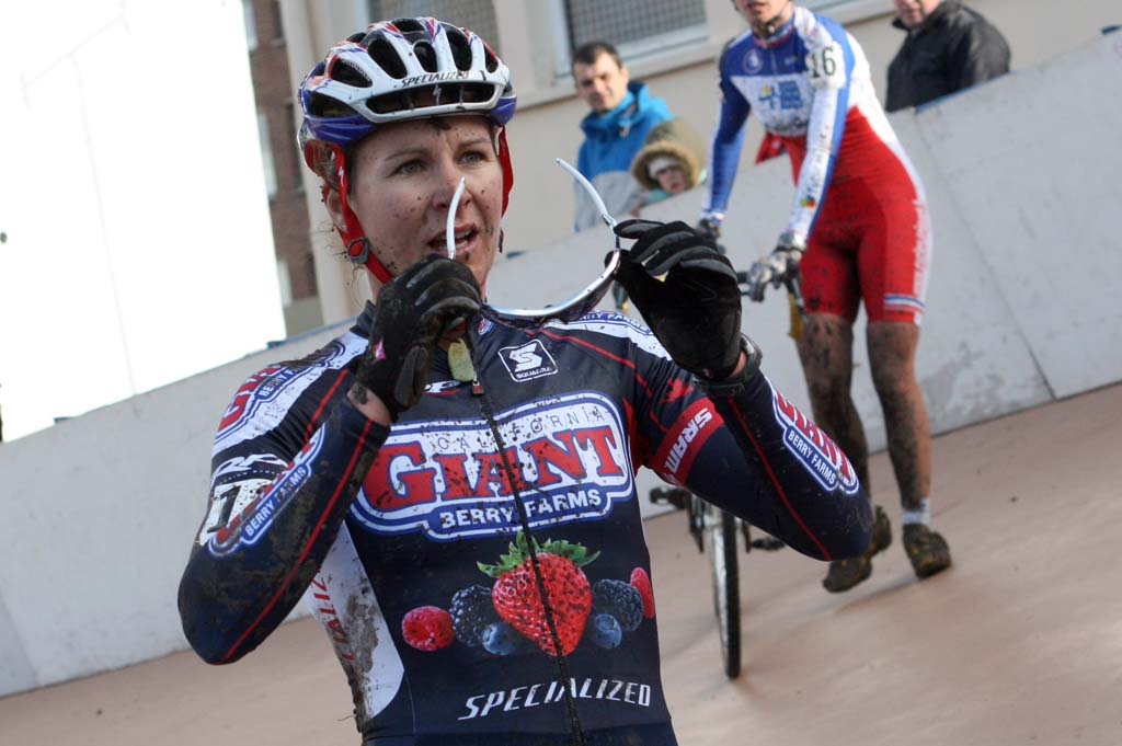 Meredith Miller can see again after the race in Roubaix. ? Bart Hazen