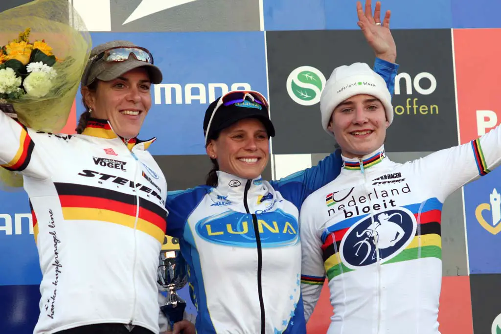 The women's elite podium at the Roubaix World Cup. ? Bart Hazen