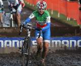 Eva Lechner fighting through the sloppy conditions. ? Bart Hazen