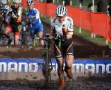 Elisabeth Brandau looks to be enjoying herself in the mud. ? Bart Hazen