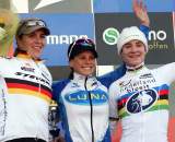 The women&#039;s elite podium at the Roubaix World Cup. ? Bart Hazen
