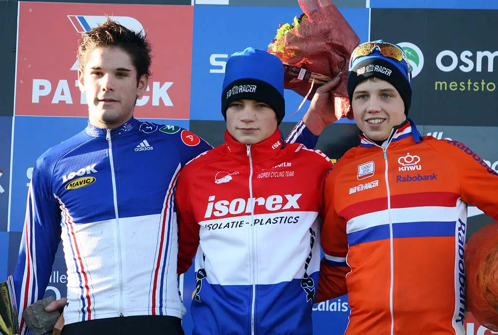 The juniors podium in Roubaix. ? Bart Hazen